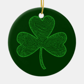 De Cerâmica Ornamento do Shamrock Duplo