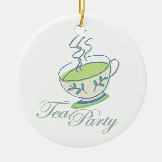 De Cerâmica Ornamento do tea party (Frente)