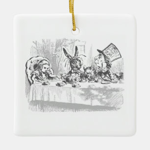 De Cerâmica Ornamento do Tema do Tea Party em Alice no País d