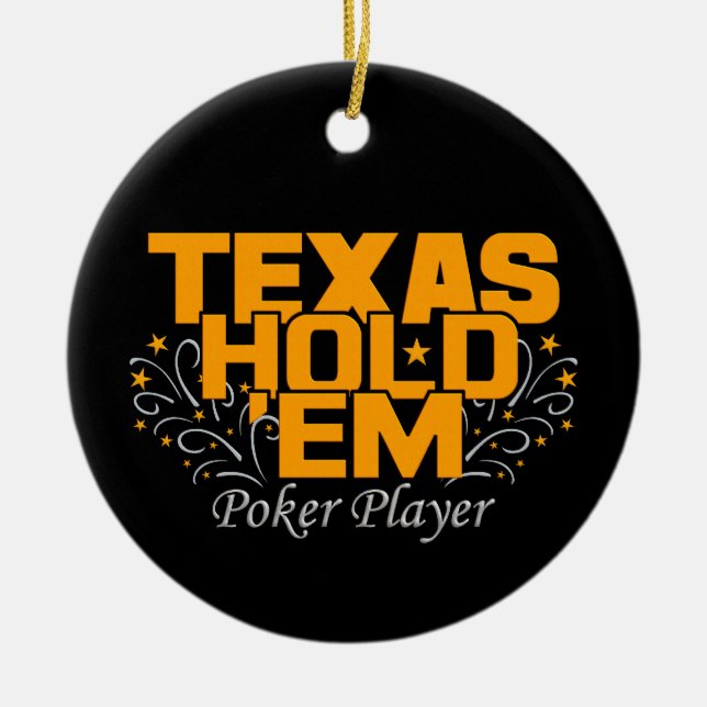 De Cerâmica Ornamento do Texas hold'Em Poker, personalizar (Frente)