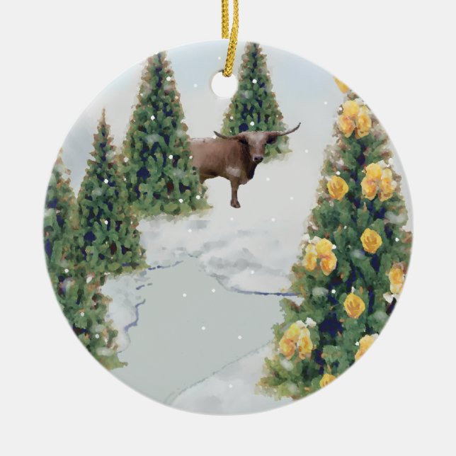 De Cerâmica ornamento do Texas Winter (Frente)