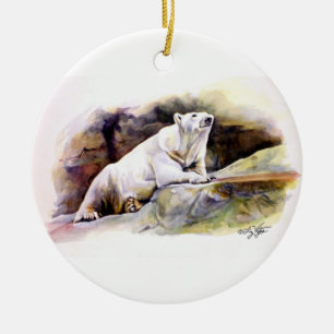 De Cerâmica Ornamento do Urso Polar em Descanso