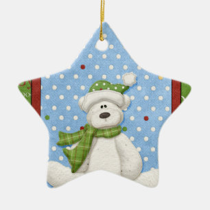 De Cerâmica Ornamento do Urso Polar Neve