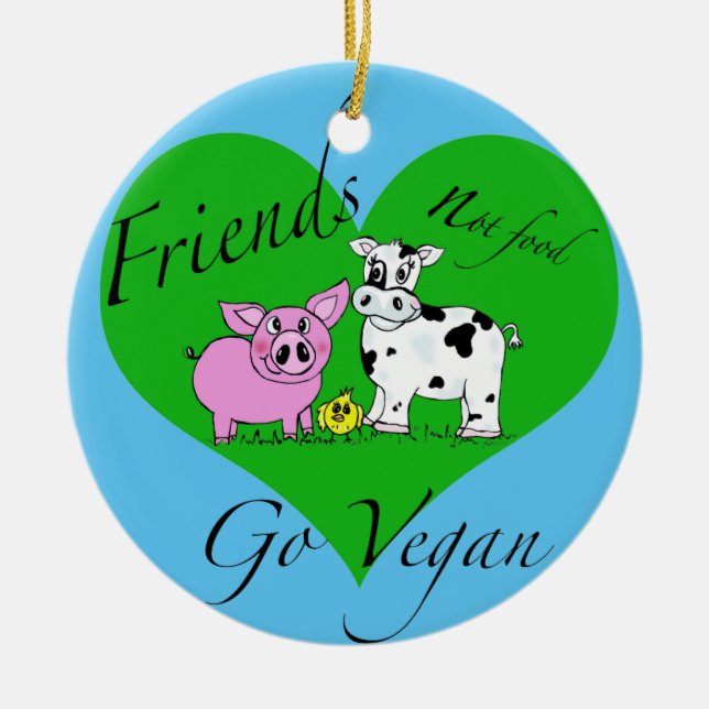 De Cerâmica Ornamento do Vegan da comida dos amigos não (Frente)