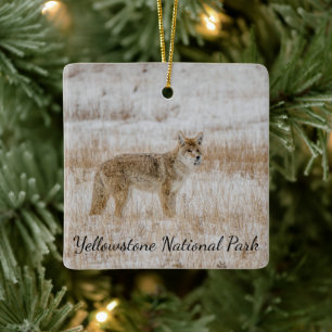 De Cerâmica Ornamento do Yellowstone National Park Coyote