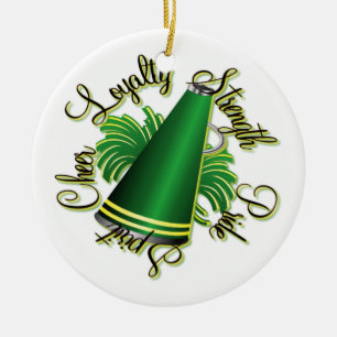De Cerâmica Ornamento Dobrar-Tomado partido verde e amarelo do