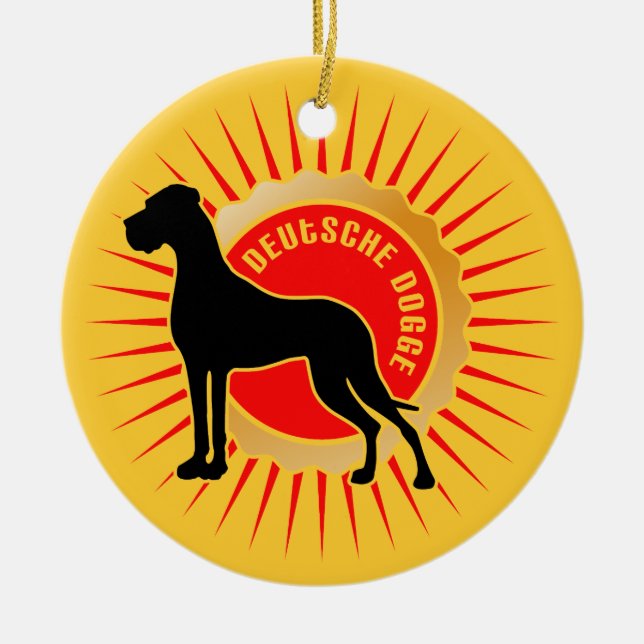 De Cerâmica Ornamento Dogge Deutsche (Frente)