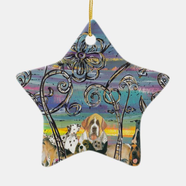 De Cerâmica Ornamento dos dias do Doggy (Frente)