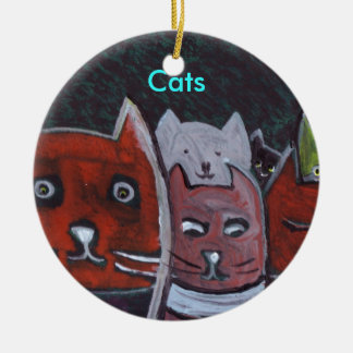 De Cerâmica Ornamento dos gatos