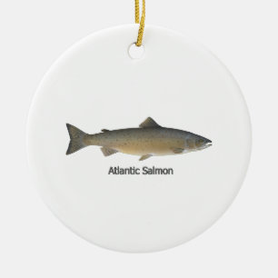 De Cerâmica Ornamento dos salmões atlânticos