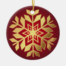De Cerâmica Ornamento Dourado elegante do Natal | dos flocos