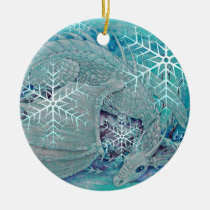 De Cerâmica Ornamento - dragão do inverno do feriado