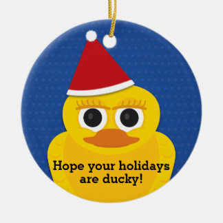 De Cerâmica Ornamento Ducky do pato do Natal
