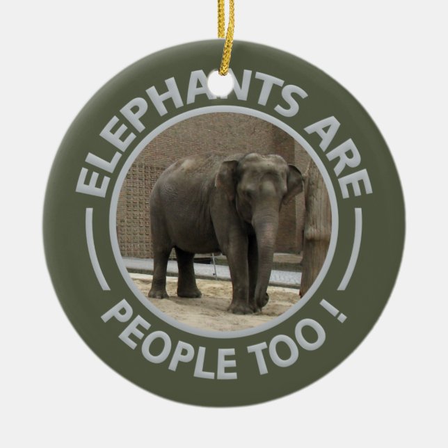 De Cerâmica Ornamento ELEPHANTS - personalizar (Frente)