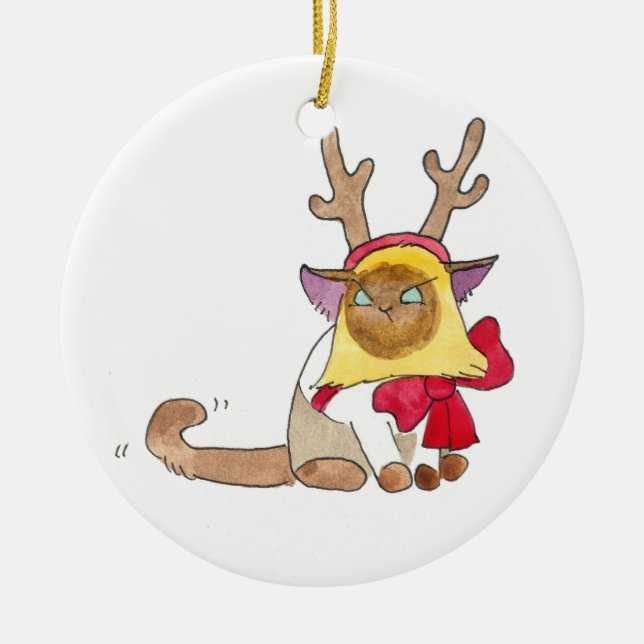 De Cerâmica ornamento Elvis Reindeer (Frente)