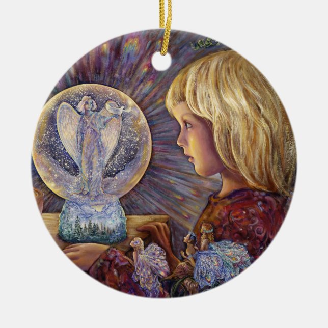 De Cerâmica Ornamento Enchanted do feriado 2017 do globo da (Frente)