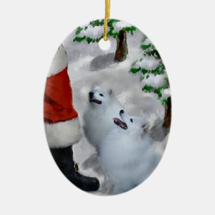 De Cerâmica Ornamento Eskimo americano dos presentes do Natal