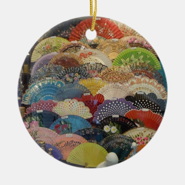 De Cerâmica Ornamento espanhol - fãs do Flamenco (Frente)