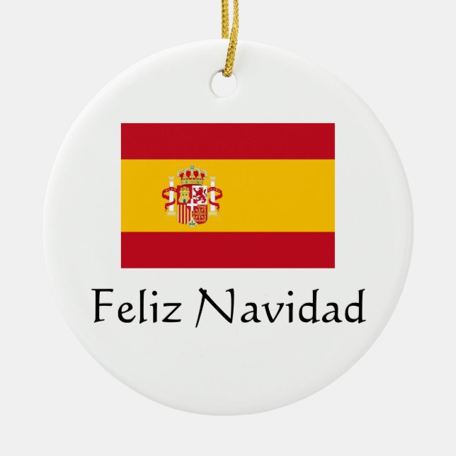 De Cerâmica Ornamento espanhol Feliz Natal (Frente)