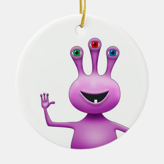 De Cerâmica Ornamento estrangeiro roxo bonito (Frente)