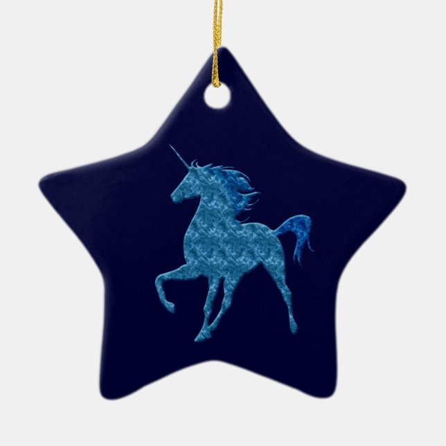 De Cerâmica Ornamento Estrela Unicórnio Blue Fire (Frente)