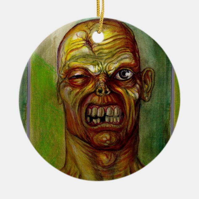 DE CERÂMICA ORNAMENTO FEIO DA CARA DO ZOMBI (Frente)