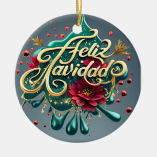 De Cerâmica Ornamento Feliz Navidad