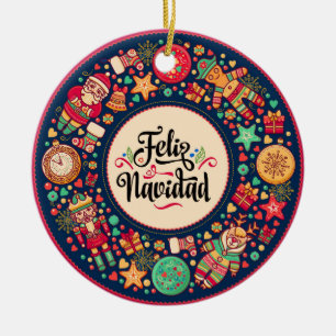 De Cerâmica Ornamento Feliz Navidad