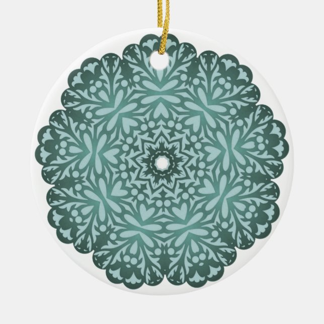 De Cerâmica Ornamento filigrana do laço do Victorian (Frente)