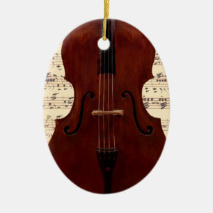 De Cerâmica Ornamento - fim-acima do contrabaixo com partitura