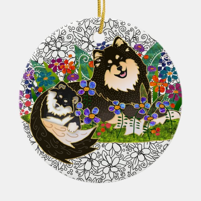 De Cerâmica ornamento FINLANDÊS BINDI LAPPHUND (Frente)