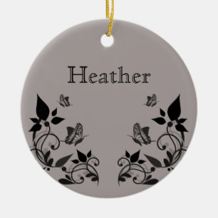 De Cerâmica Ornamento floral da borboleta do ébano