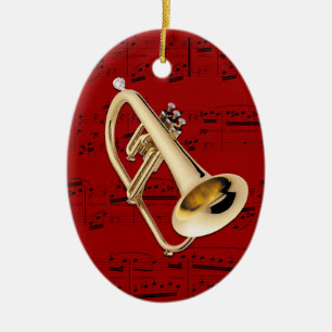 De Cerâmica Ornamento - Flugelhorn - escolha sua cor