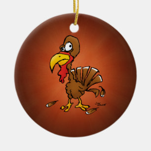 De Cerâmica Ornamento Funny Derp Turkey