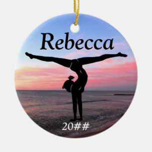 DE CERÂMICA ORNAMENTO GINÁSTICO DAS MENINAS PERSONALIZADAS