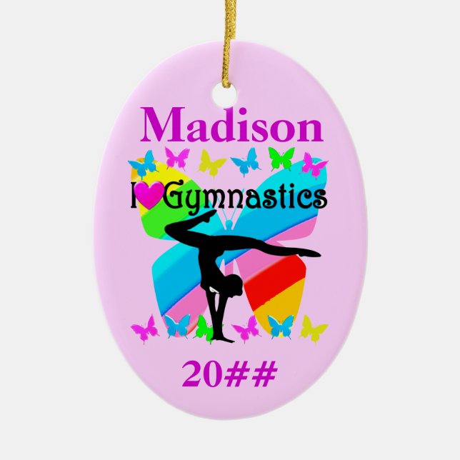 DE CERÂMICA ORNAMENTO GINÁSTICO PERSONALIZADO E DATADO (Frente)