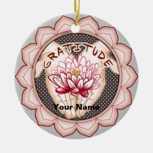 De Cerâmica Ornamento Gratidão Lotus