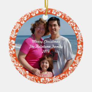 De Cerâmica Ornamento havaiano alaranjado da foto do Natal do
