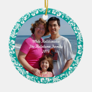 De Cerâmica Ornamento havaiano da foto do Natal do hibiscus da