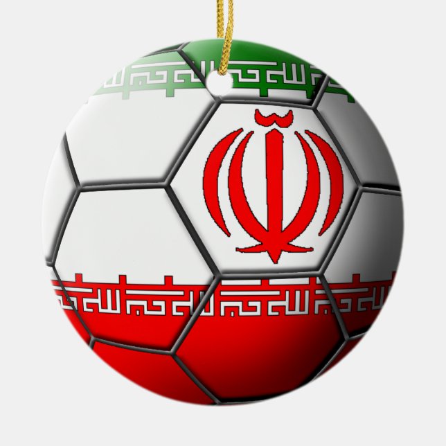 De Cerâmica Ornamento iraniano do futebol (Frente)