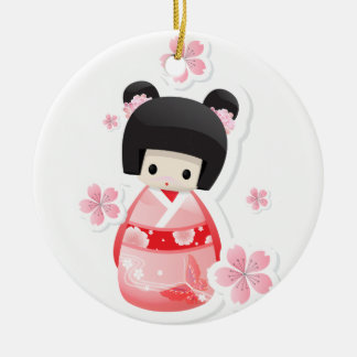 De Cerâmica Ornamento japonês da boneca da gueixa