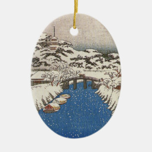De Cerâmica Ornamento japonês do guindaste do vintage