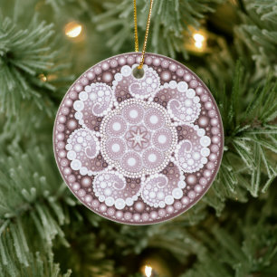 De Cerâmica Ornamento June Birthstone Pearl Mandala