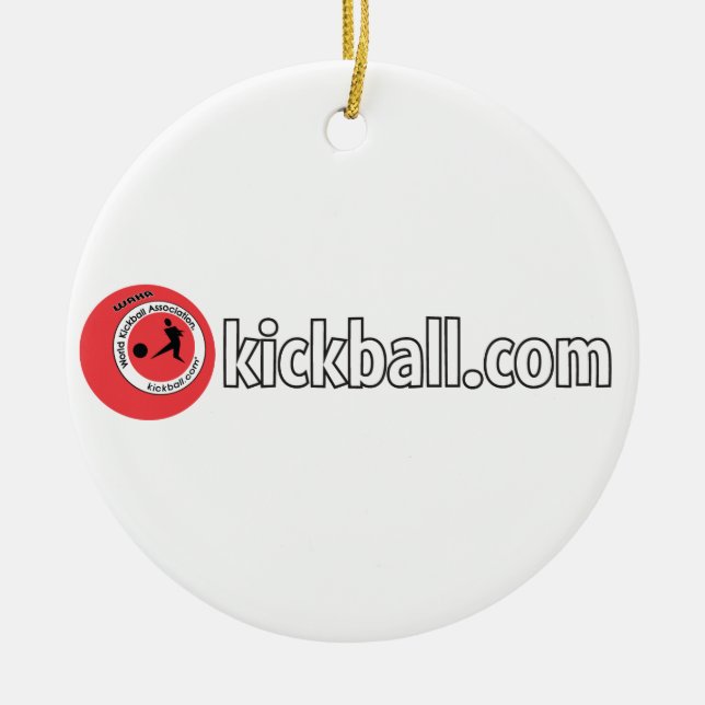 De Cerâmica Ornamento - Kickball.com Wordmark (Frente)