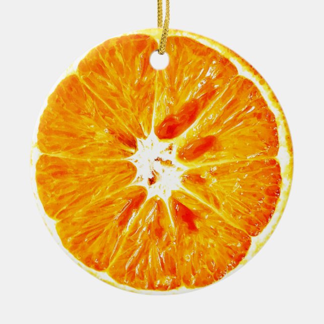 De Cerâmica Ornamento Lado-A-Lata Laranja (Frente)