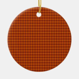 De Cerâmica Ornamento Laranja Tartan