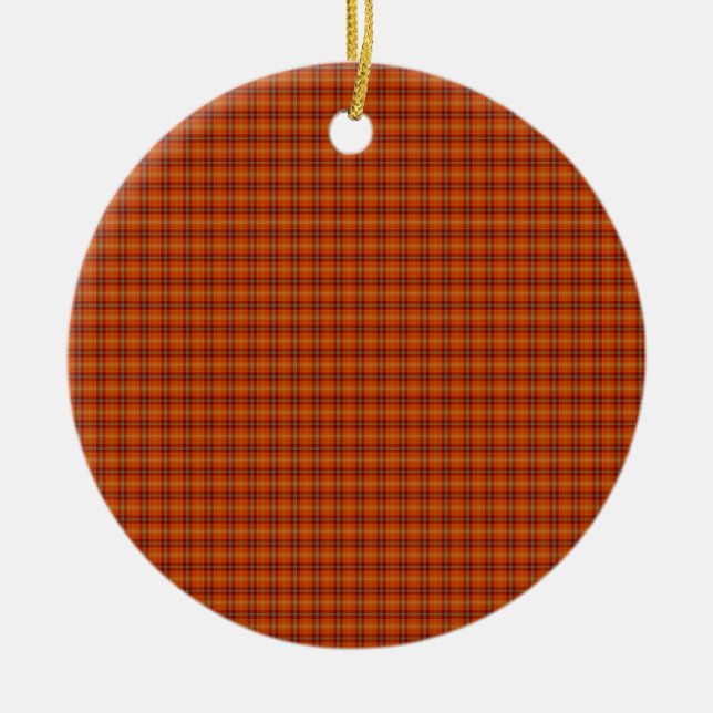De Cerâmica Ornamento Laranja Tartan (Frente)