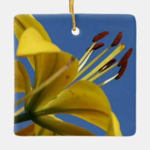 De Cerâmica Ornamento Lily Amarelo