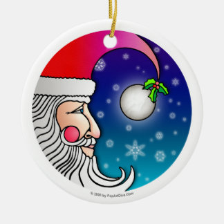 De Cerâmica Ornamento - LUA do PAPAI NOEL