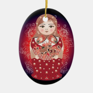 De Cerâmica Ornamento "Ludmila " do Natal da boneca do russo
